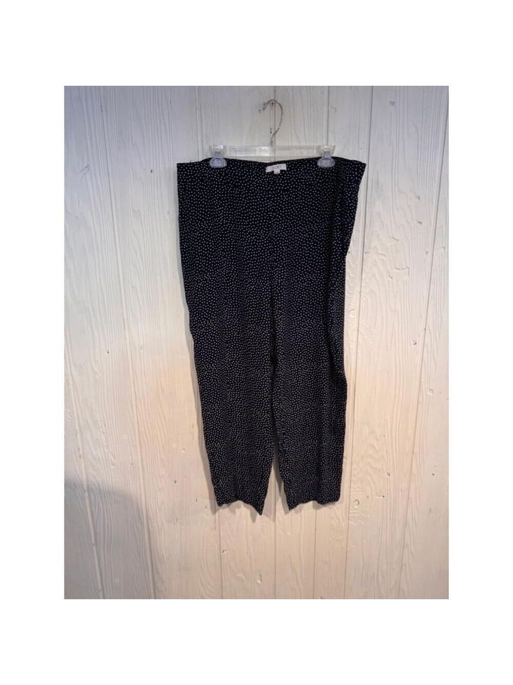 LOFT Black Polka Dot Ankle Pants Size Extra Large